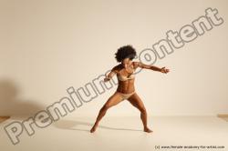 Underwear Gymnastic poses Woman Black Moving poses Slim medium brown Dynamic poses Academic